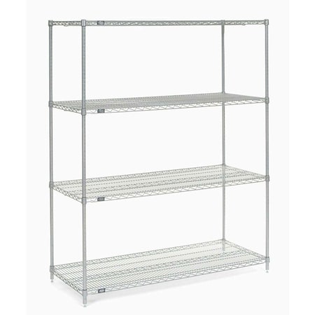 5 Tier Chrome Wire Shelving Starter Unit, 54W X 18D X 74H